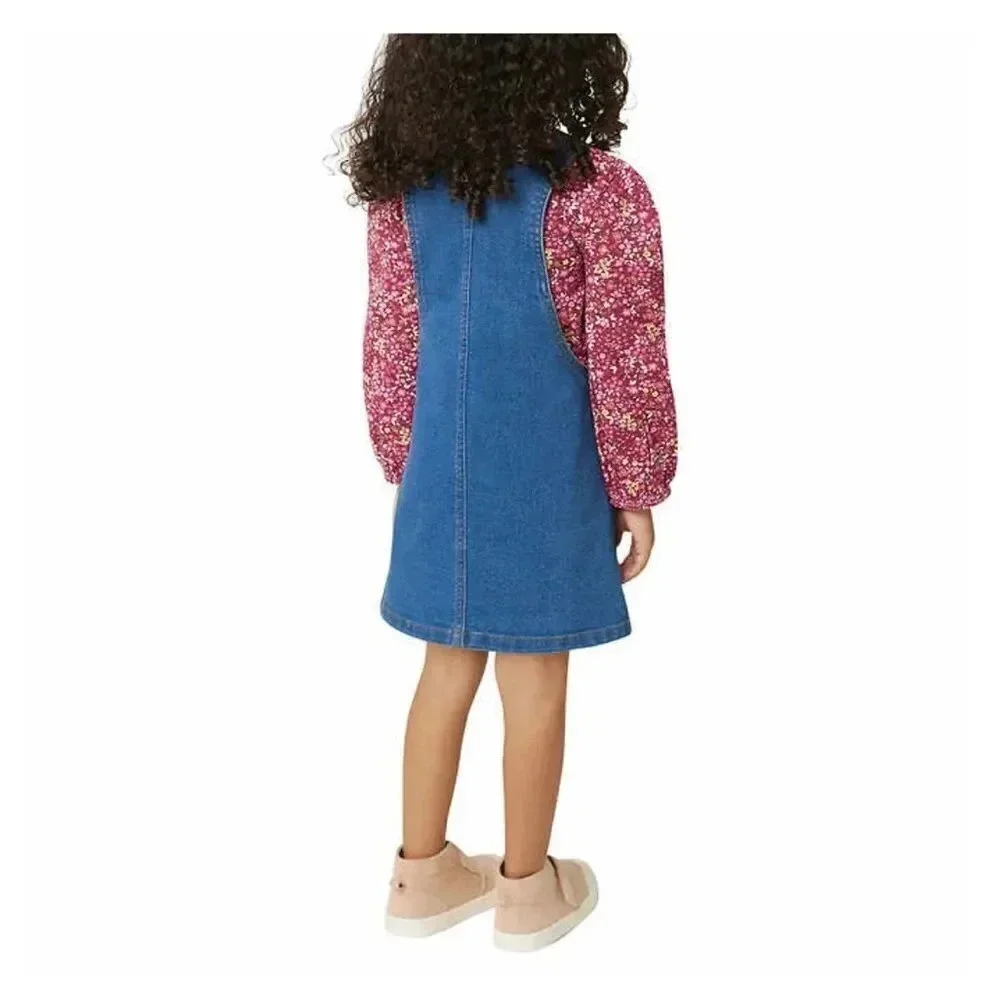 #5 BCBG Girls Kids' 2-piece Button Down Jean Skirt Jumper Set Floral Shirt
